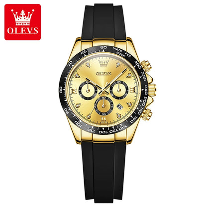 OLEVS 5618 Woman Watch Silicone Strap Luxury Brand