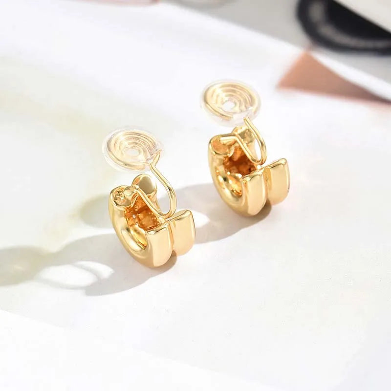 Vintage Metal Twisted Round Ear Clip Earrings for Women 2026