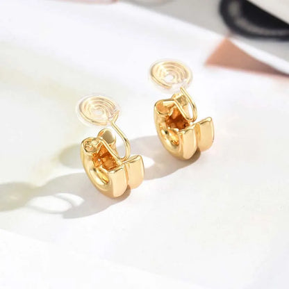 Vintage Metal Twisted Round Ear Clip Earrings for Women 2026