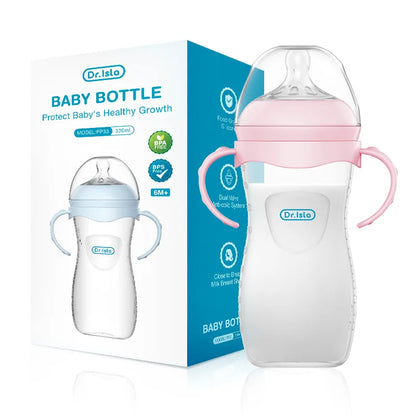 Baby PP Bottle 150/240/330ML Newborn Baby Bottle with Handle Milk