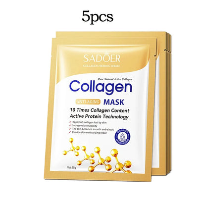 5/10Pcs SADOER Collagen Facial Mask Hydrating Firming Glowing Nourishing
