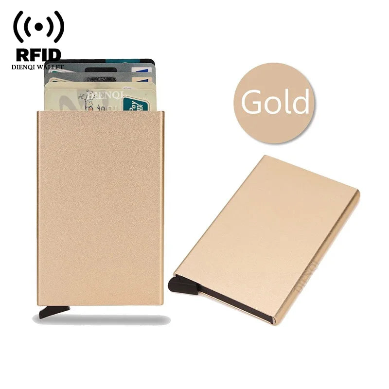 Rfid Credit Card Holder Metal Thin Slim Smart Wallet Men Women Wallets