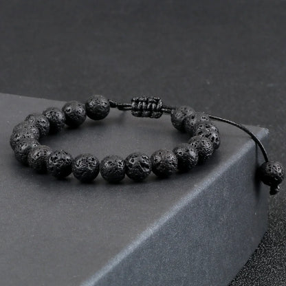 Tiger Eye Stone Beads Bracelet Adjustable Braided Rope Bangles Natural