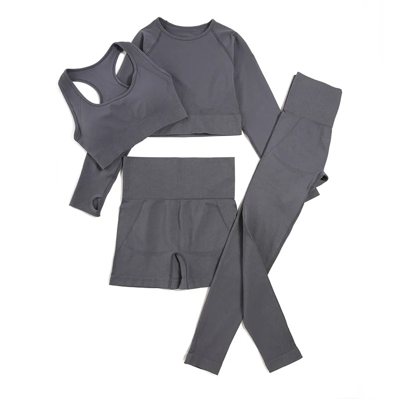 WAREBALL 2/3/4pcs Seamless Yoga Set Gym Clothes Sportswear Yoga
