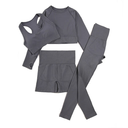 WAREBALL 2/3/4pcs Seamless Yoga Set Gym Clothes Sportswear Yoga