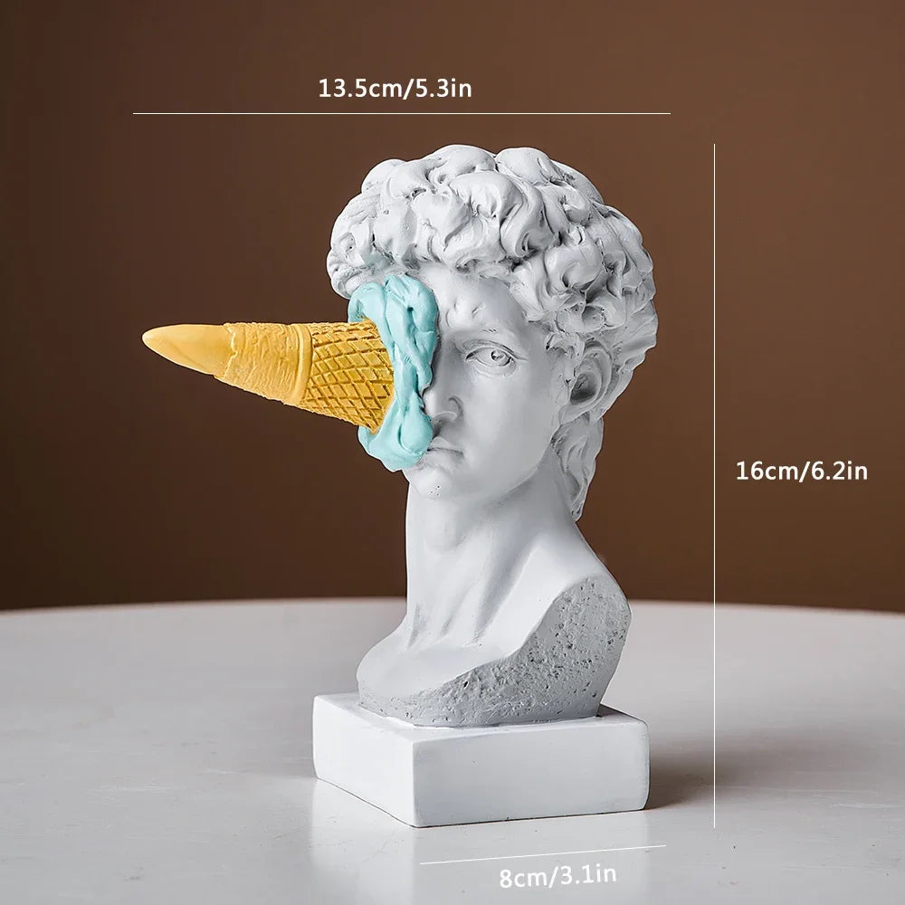 Sculpture Office Bookshelf Desktop Cream David Figurine Home Decor
