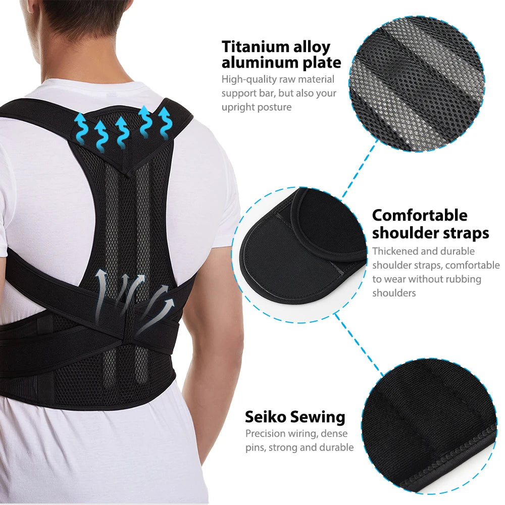 Back Brace Posture Support for Women and Men, Shoulder Straightener