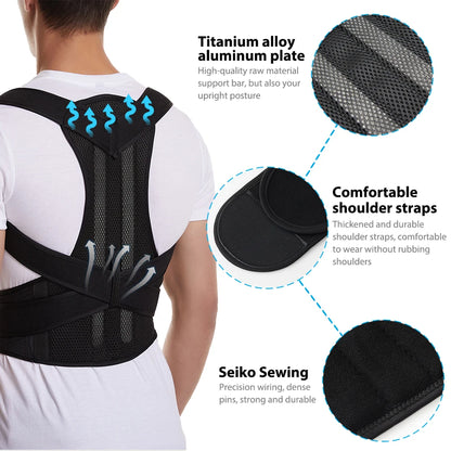 Back Brace Posture Support for Women and Men, Shoulder Straightener