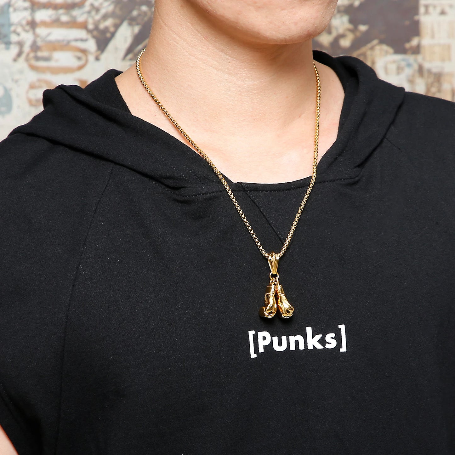 Boxing Glove Pendant Necklace - 304 Stainless Steel -
