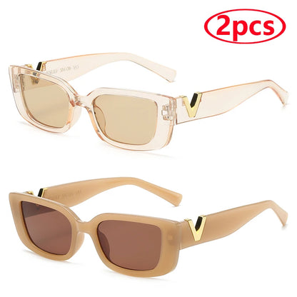 Fashion Rectangle Sunglasses Women Luxury Brand Vintage