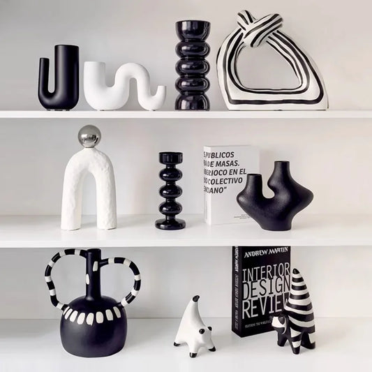Livetai Wabi-Sabi Ceramic Abstract Sculpture,Handmade Irregular Decorative