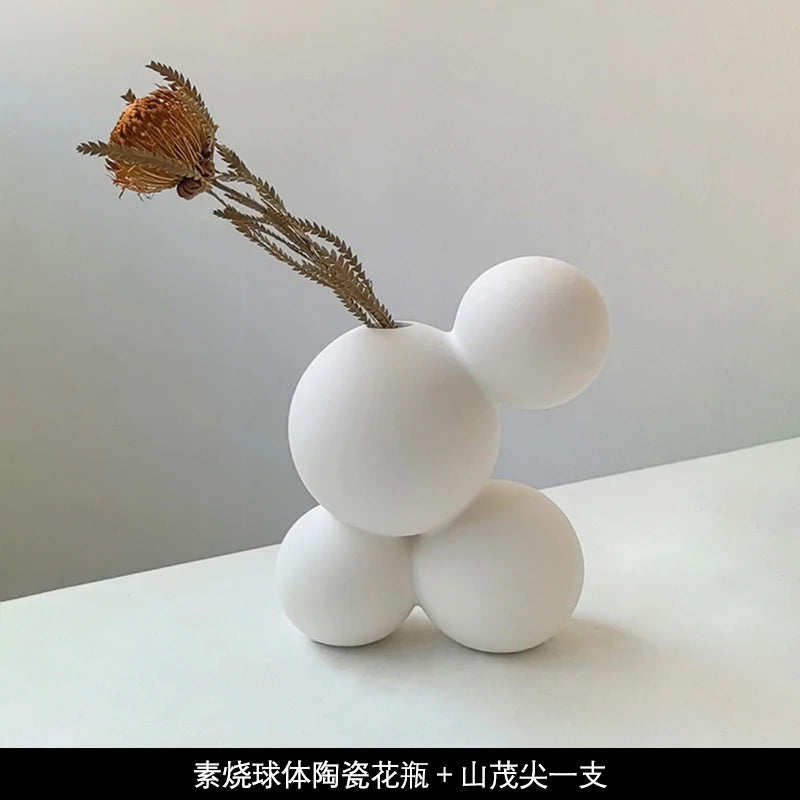 Livetai Wabi-Sabi Ceramic Abstract Sculpture,Handmade Irregular Decorative