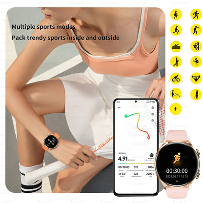 2026 New Smartwatch Women AMOLED HD Screen Always On Display Bluetoothe
