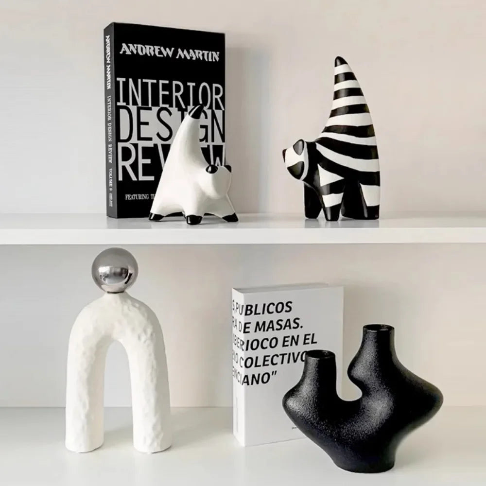 Livetai Wabi-Sabi Ceramic Abstract Sculpture,Handmade Irregular Decorative