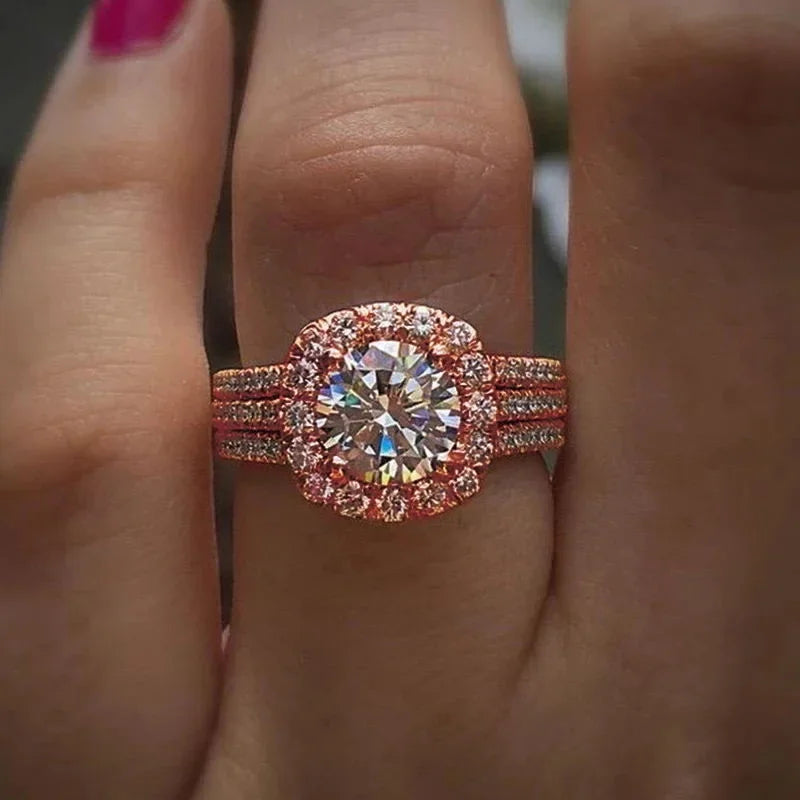 Trendy Women Rings with Brilliant Cubic Zirconia Luxury