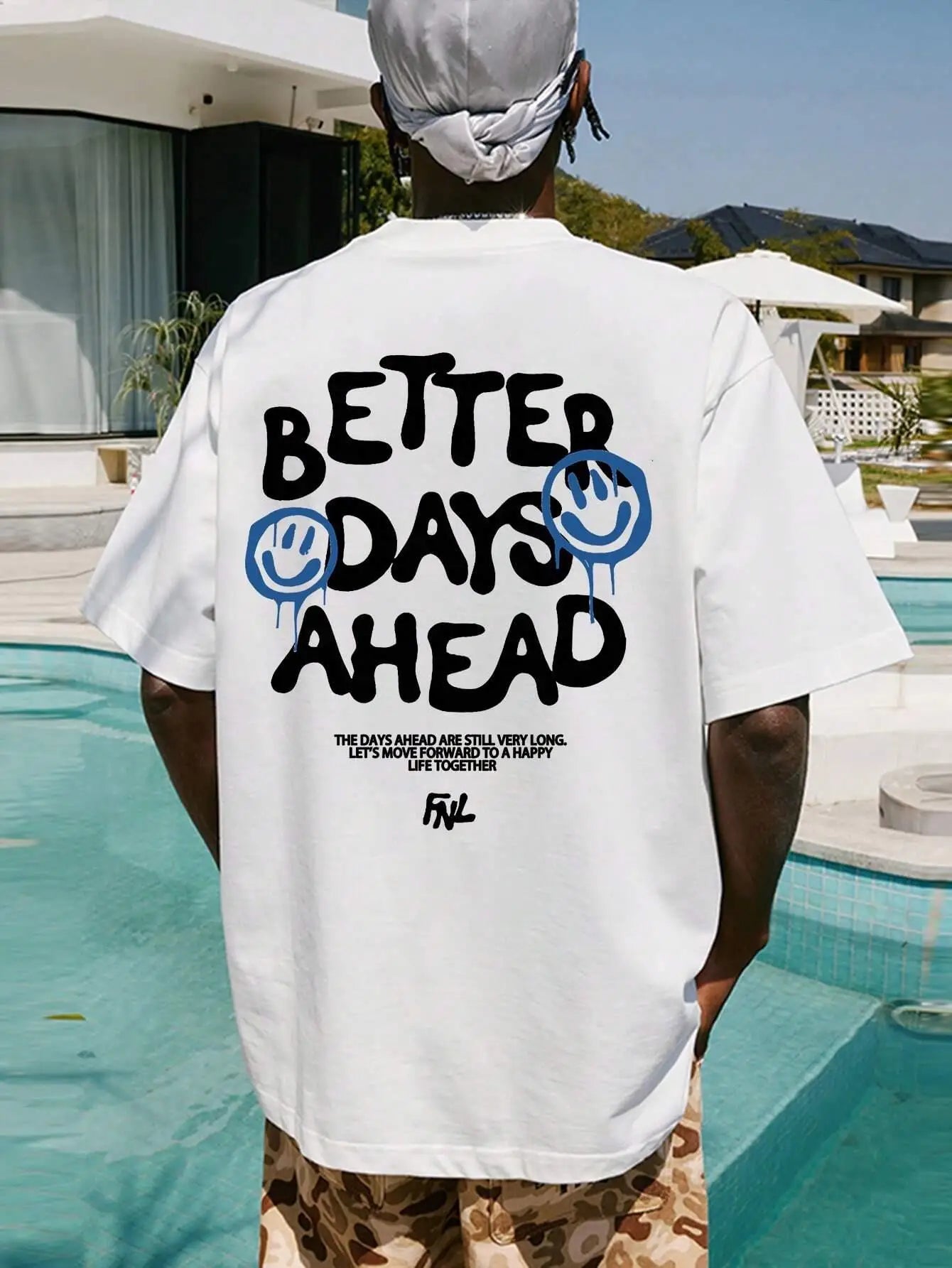 Better Days Ahead Letter Graphic Men Women T-Shirt O-Neck Casual Oversize