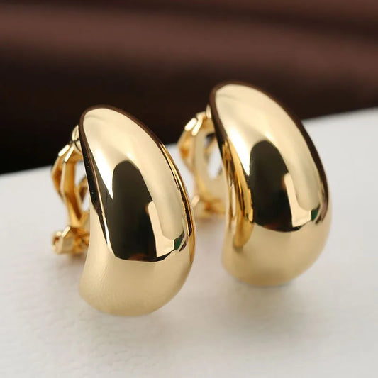 French Light Luxury Drop Water Shaped Ear Clip 2026