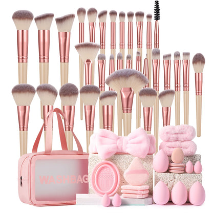 53PCS Makeup Tools:1PC cosmetic bag+32PCS Makeup brush set+8PCS Makeup