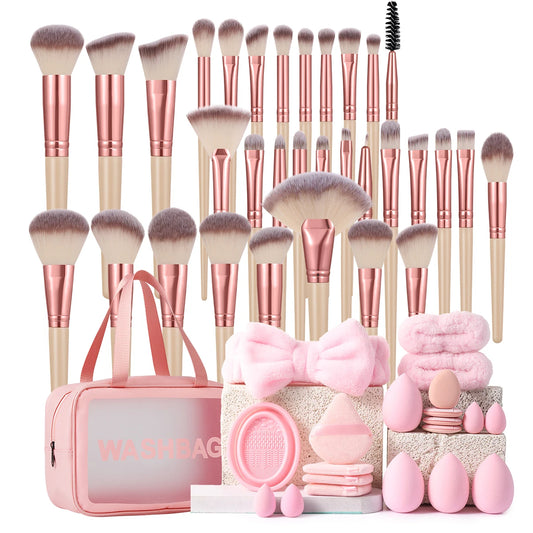 53PCS Makeup Tools:1PC cosmetic bag+32PCS Makeup brush set+8PCS Makeup