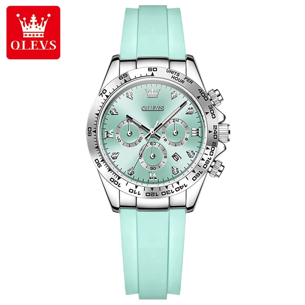 OLEVS 5618 Woman Watch Silicone Strap Luxury Brand