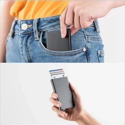 Rfid Credit Card Holder Metal Thin Slim Smart Wallet Men Women Wallets
