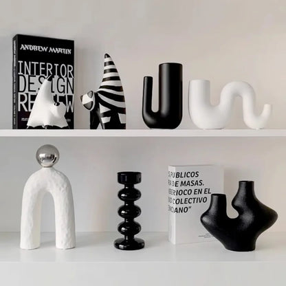 Livetai Wabi-Sabi Ceramic Abstract Sculpture,Handmade Irregular Decorative