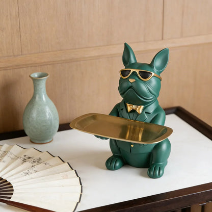 Creative Bulldog Tray Animal Statue Creative Ornament Living Room