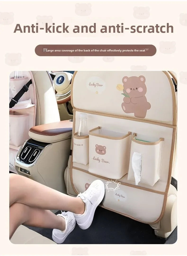 Car Seat Back Organizer - Rear Hanging Storage Bag, Backseat Table Tray
