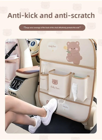 Car Seat Back Organizer - Rear Hanging Storage Bag, Backseat Table Tray
