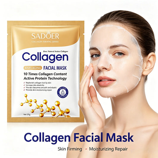 5/10Pcs SADOER Collagen Facial Mask Hydrating Firming Glowing Nourishing