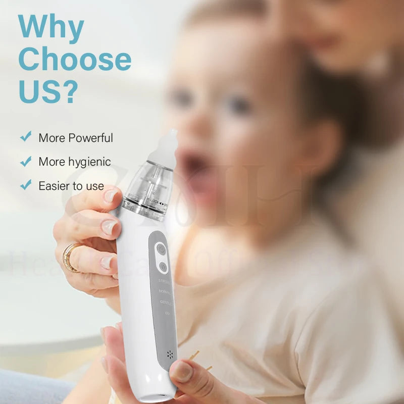 Electric Baby Nasal Aspirator 3 Suction Modes Rechargeable