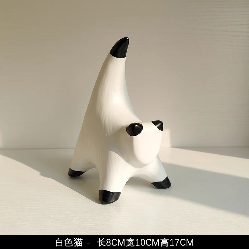 Livetai Wabi-Sabi Ceramic Abstract Sculpture,Handmade Irregular Decorative
