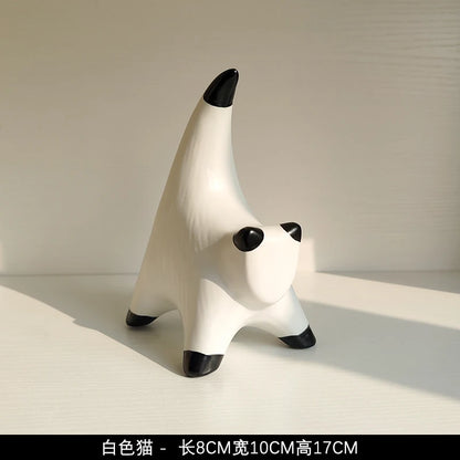 Livetai Wabi-Sabi Ceramic Abstract Sculpture,Handmade Irregular Decorative
