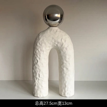 Livetai Wabi-Sabi Ceramic Abstract Sculpture,Handmade Irregular Decorative