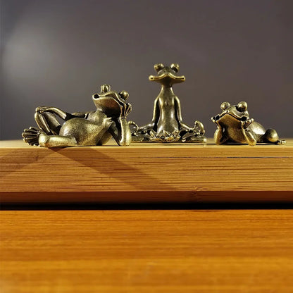Funny Retro Bronze Frog Ornament Desk Tea Pet Indoor Aromatherapy