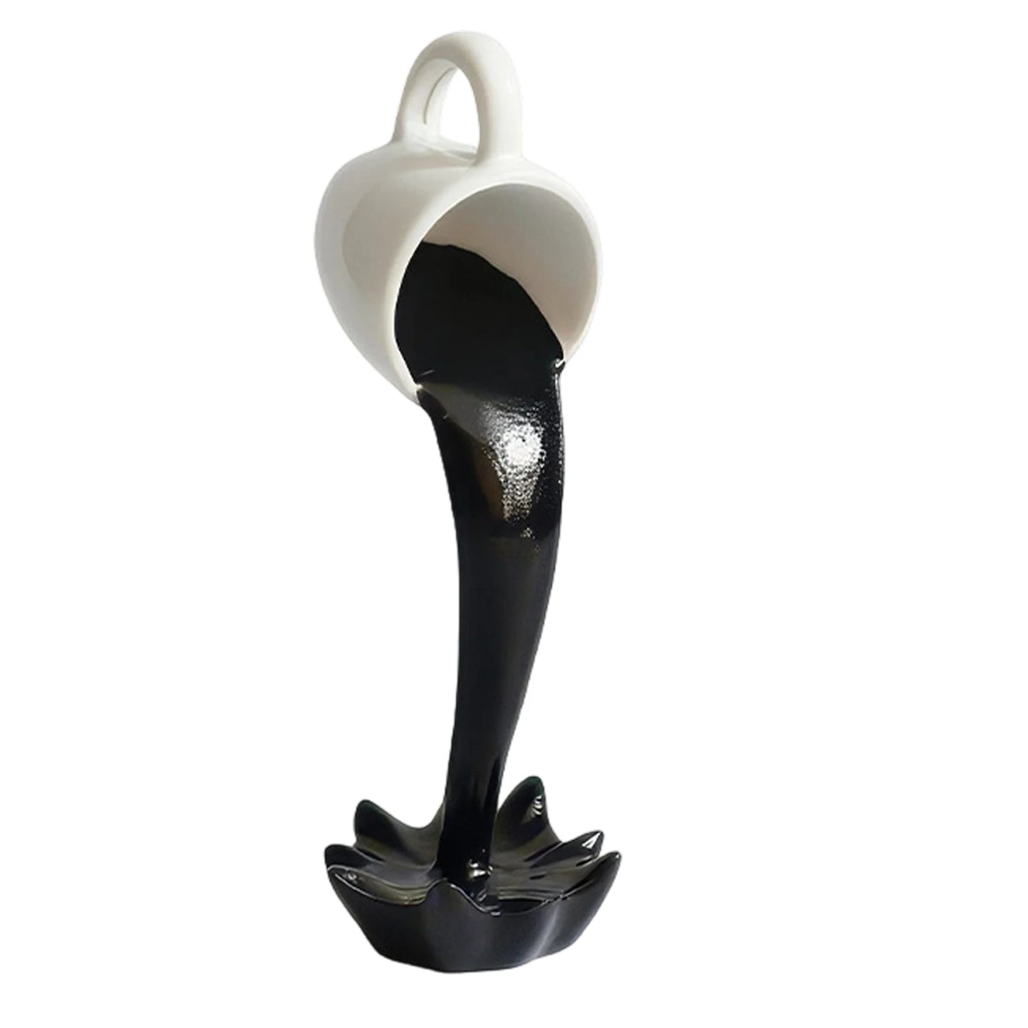 Floating Spilling Coffee Cup Sculpture Kitchen Decoration Spilling Magic