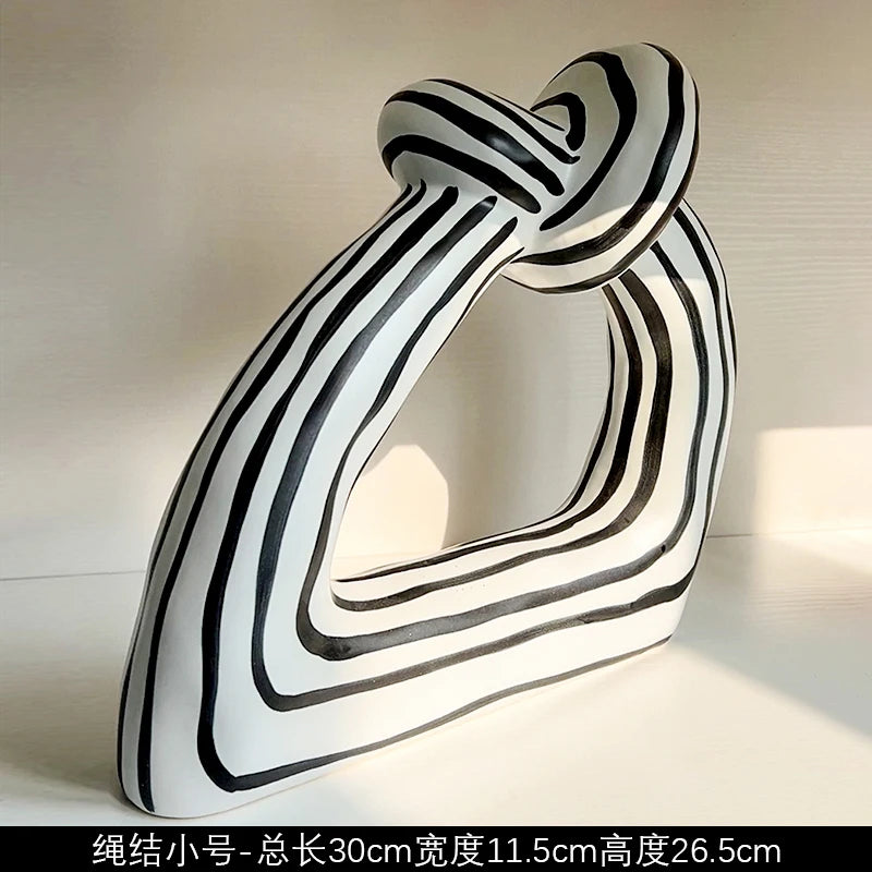 Livetai Wabi-Sabi Ceramic Abstract Sculpture,Handmade Irregular Decorative