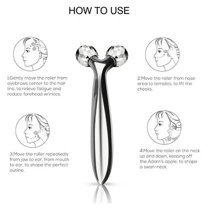 360 Rotate 3D Roller Massager Face Massage Y-Shape Thin Body Relaxation