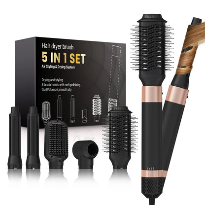 Hair dryer brush detachable 5-in-1 styling and drying system, fast drying,