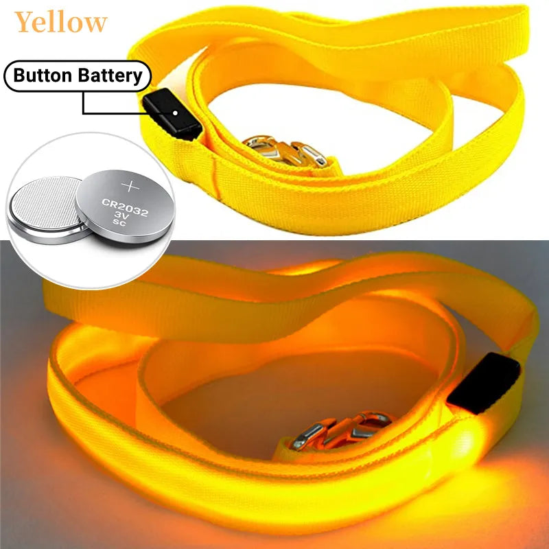 Led Pet Dog Leash Rope With Light Luminous  Lead Leash USB Charging
