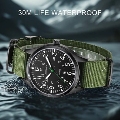 LIGE Top Brand Luxury Men Quartz Watch Date Nylon Leather