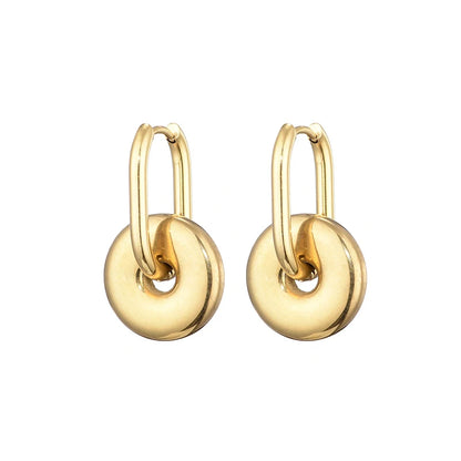 Classic Stainless Steel Heart Star Hoop Earrings For Women