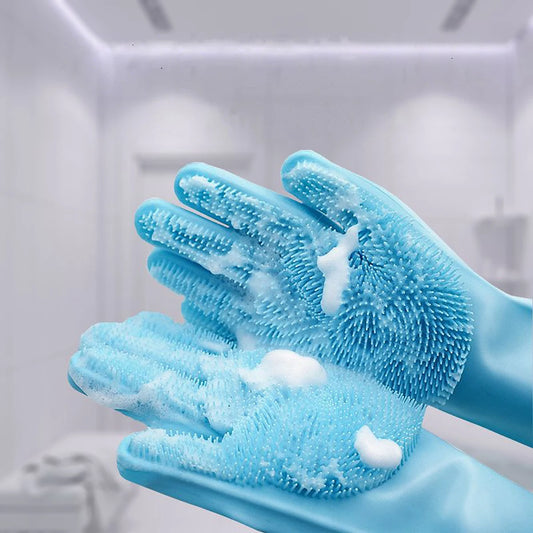 Pet Grooming Cleaning Gloves Dog Cat Bathing Shampoo Glove Scrubber Magic