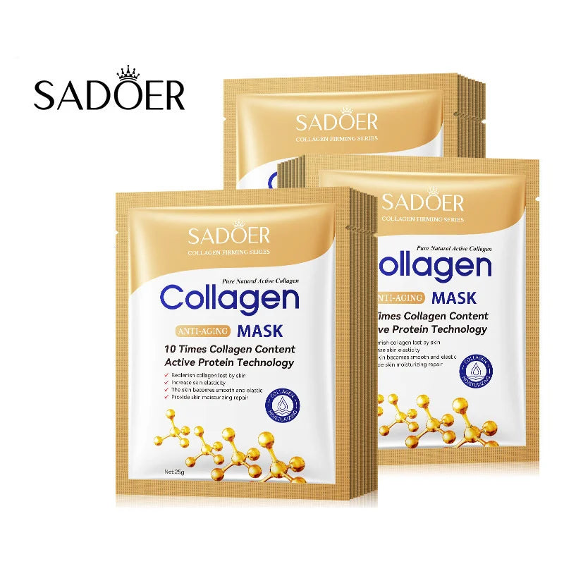 5/10Pcs SADOER Collagen Facial Mask Hydrating Firming Glowing Nourishing