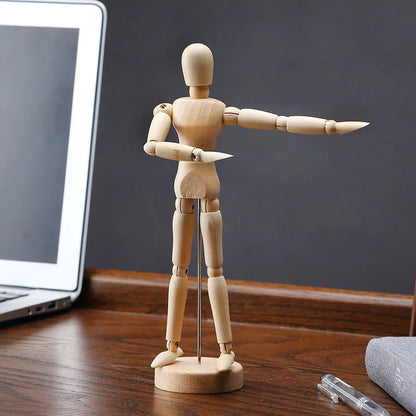 Desktop Room Decoration Wooden Hand Figurines Rotatable Joint  Model Drawing