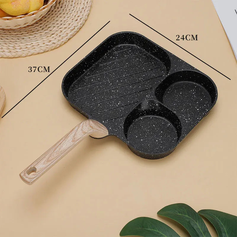 Large 3-In-1 Divided Breakfast Frying Pan Nonstick