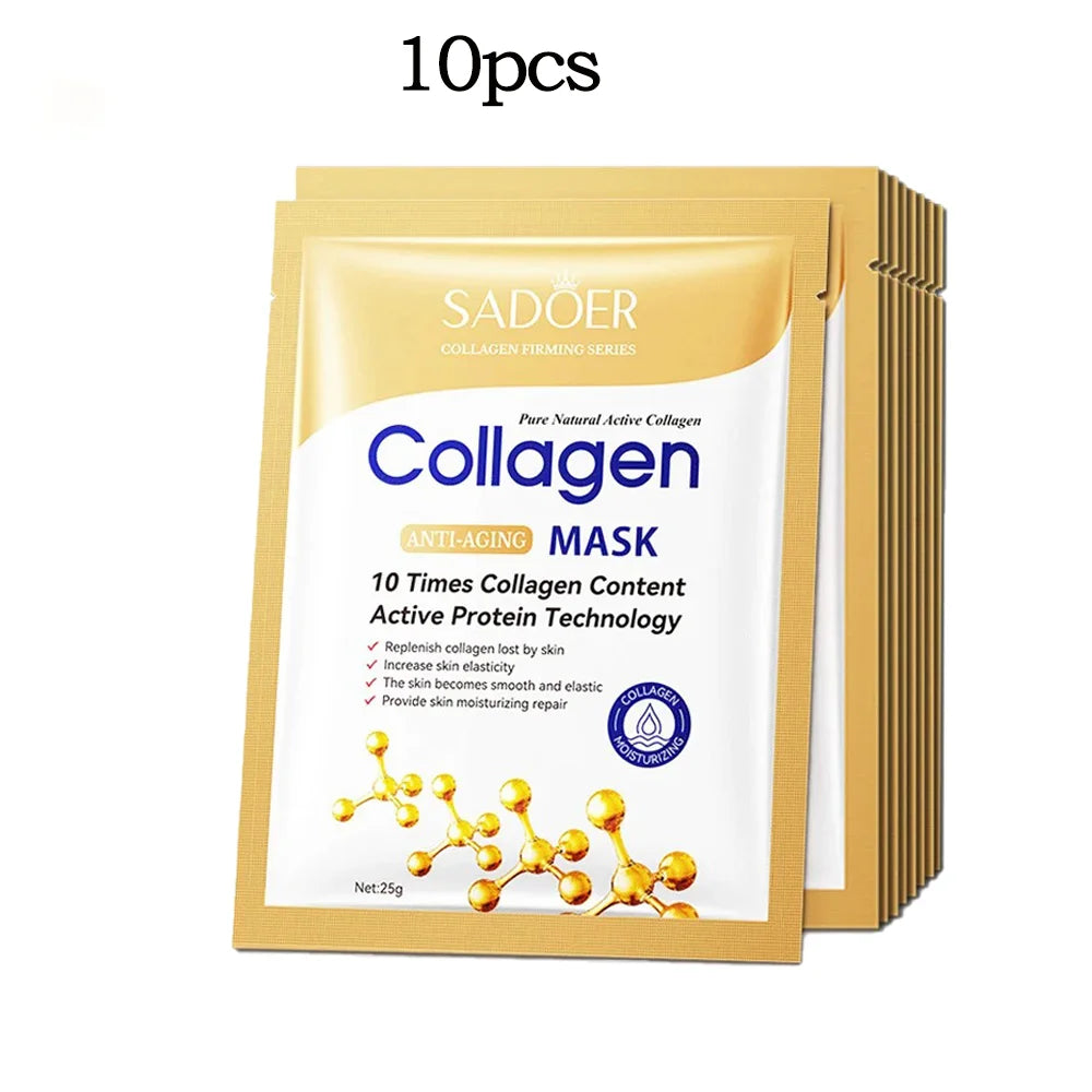 5/10Pcs SADOER Collagen Facial Mask Hydrating Firming Glowing Nourishing