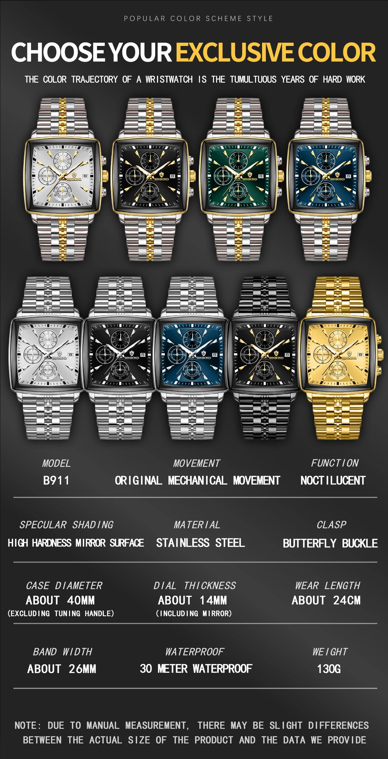 Bennstore BINBOND Luxury quartz watches for men