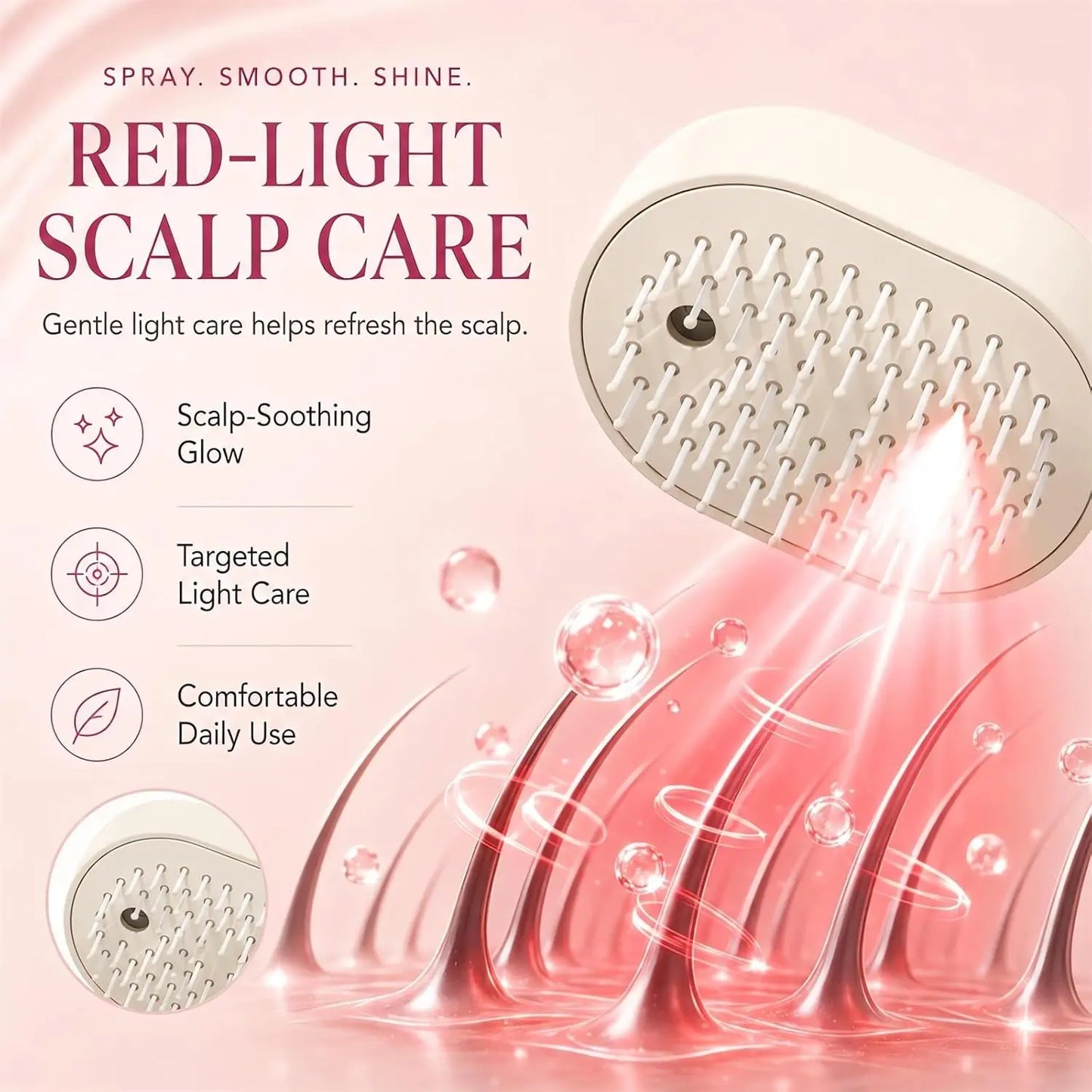 Multifunctional Massage Comb,Electric Spray for Women
