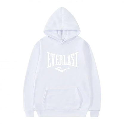 Unisex Everlast Logo Hoodie Gray Casual Sport Style